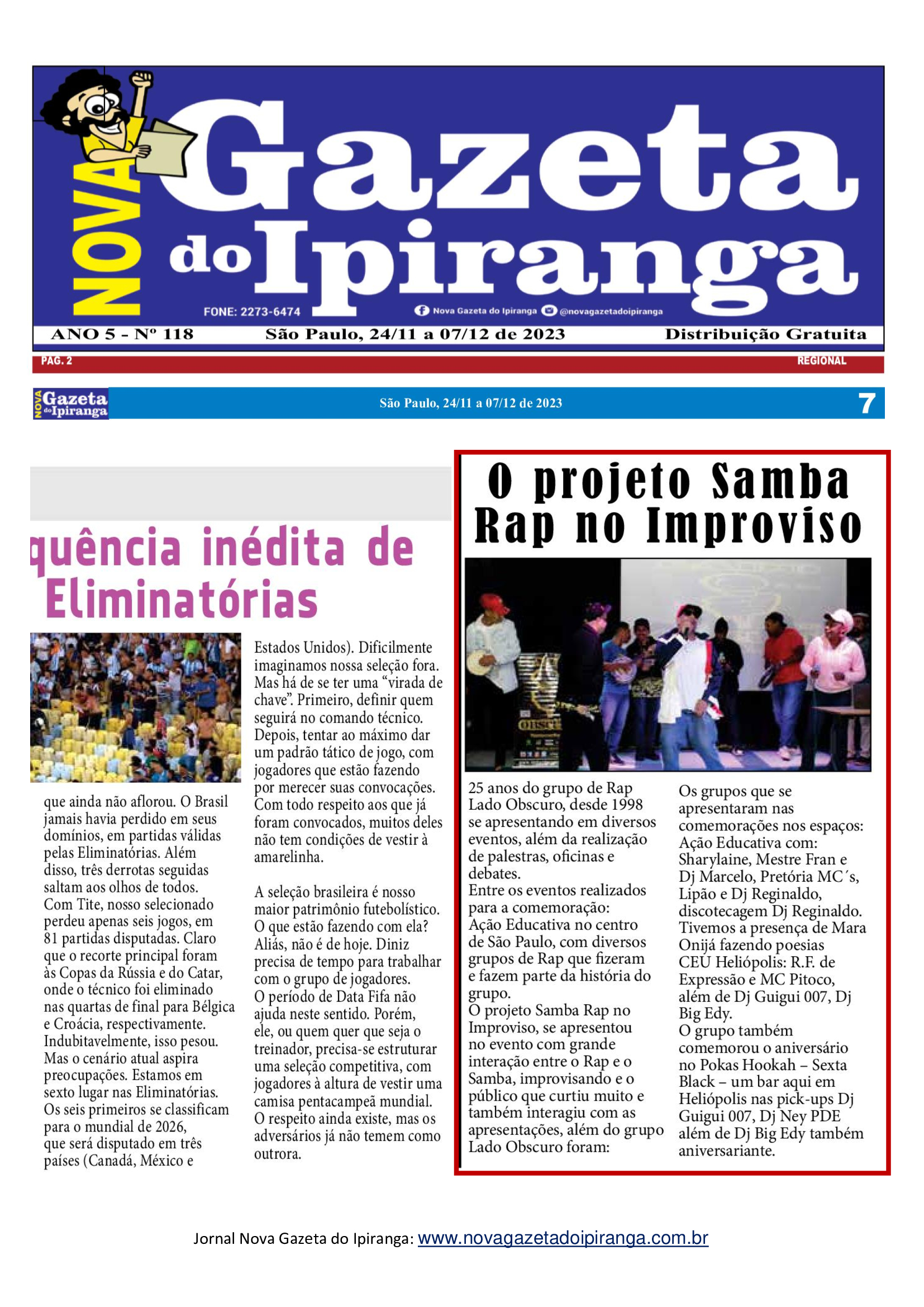  Nova Gazeta do Ipiranga- 25 anos do grupo de rap Lado Obscuro